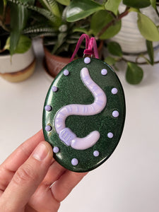 2024 Earthworm Fused Glass Ornament