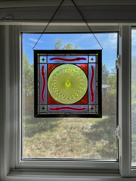 "Have Fun, Be Good" Stained Glass Window