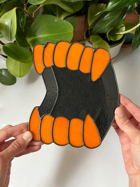 Mirror Fangs - Tangerine Grid w/ Black (FREE US SHIPPING)