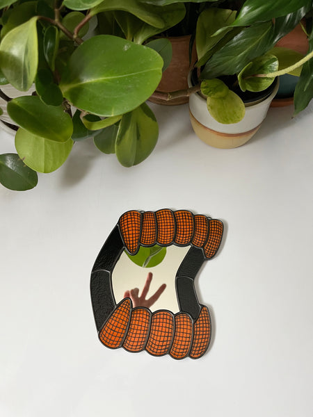 Mirror Fangs - Tangerine Grid w/ Black (FREE US SHIPPING)