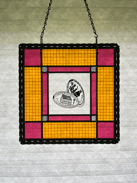 "Souvenirs - Pressed Pennies from St. Augustine, FL" Illustrated Stained Glass Panel