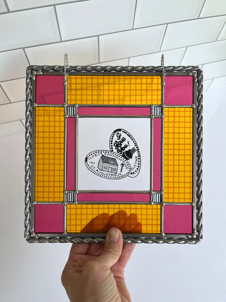"Souvenirs - Pressed Pennies from St. Augustine, FL" Illustrated Stained Glass Panel