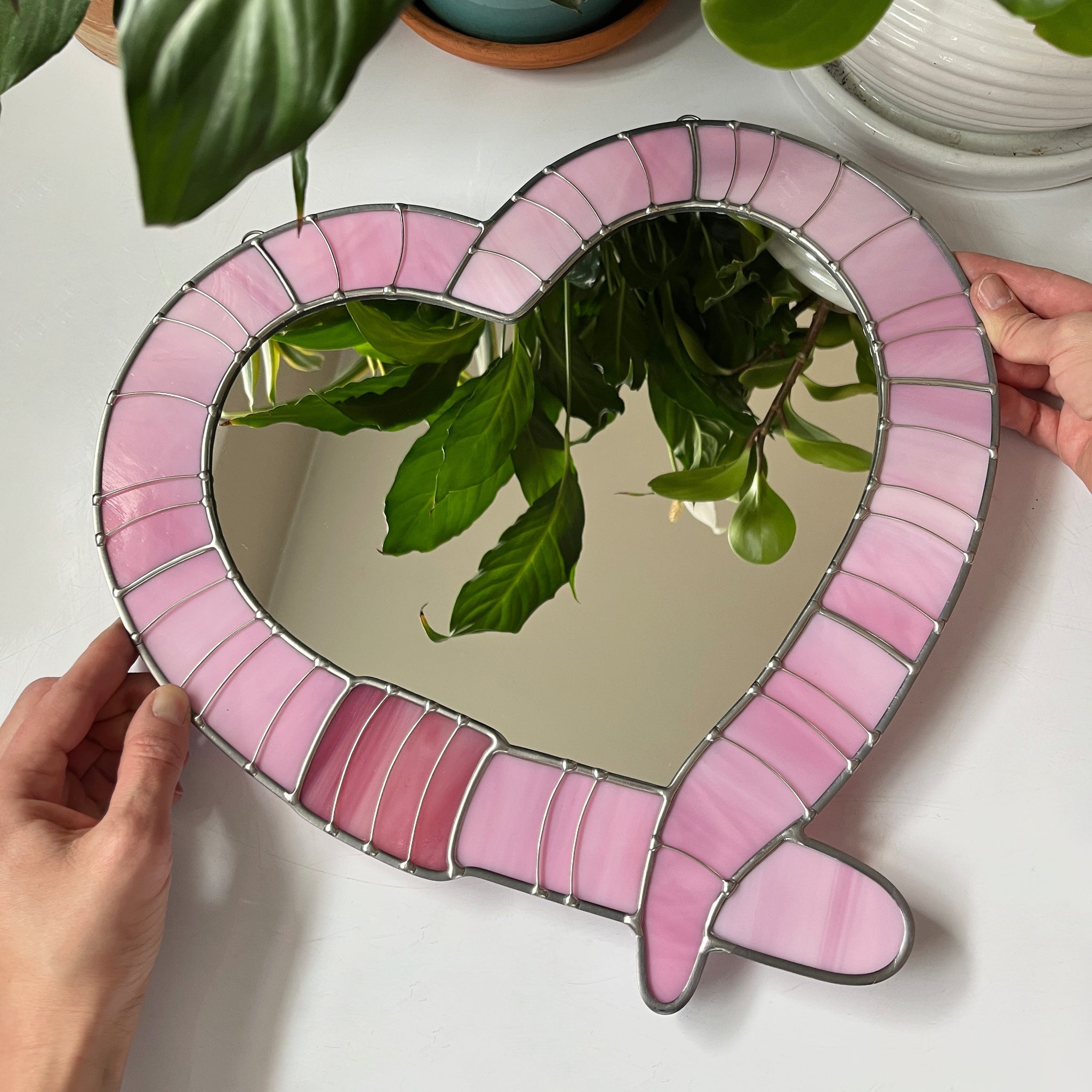 Large Heart-Shaped Earthworm Mirror