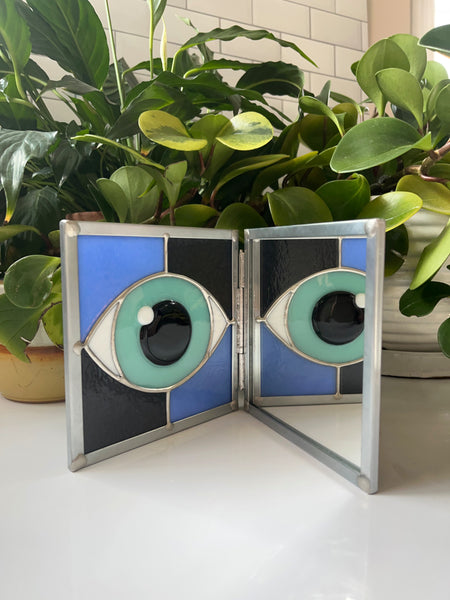 WINKS Mini Hinged Eye Mirrors - Lead Free Monochromatic Blue (Discounts/Seconds)